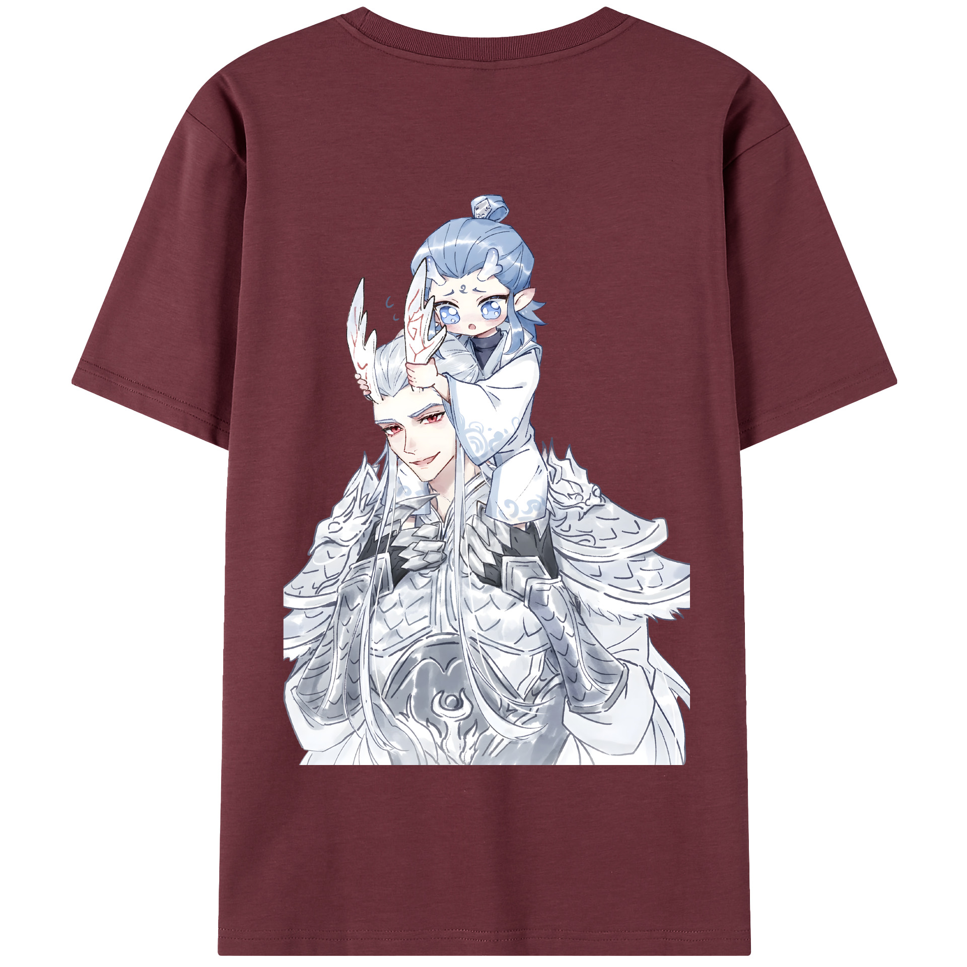 （画像用） Ne Zha 2 ナタ 魔童の大暴れ 綿100％半袖Tシャツ（背面プリント）